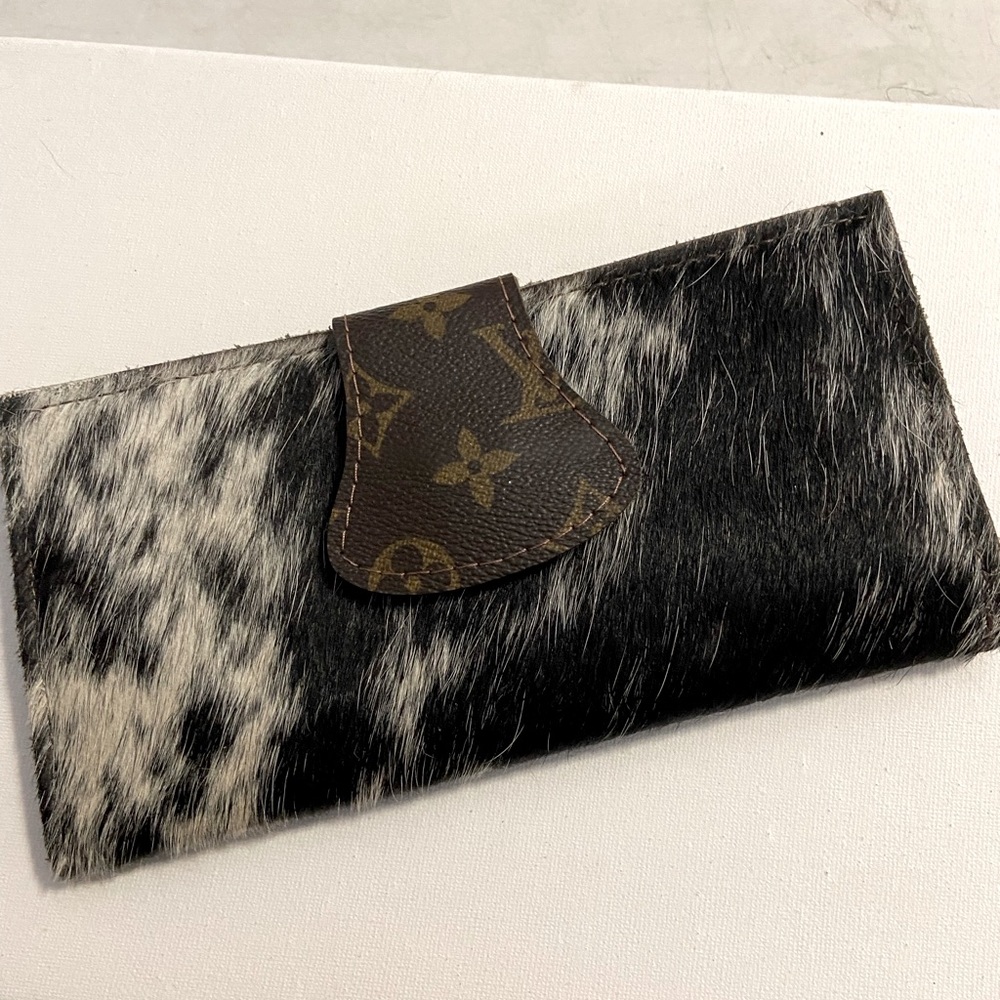 Upcycle, hair on hide wallet. Genuine leather. Only used once.
